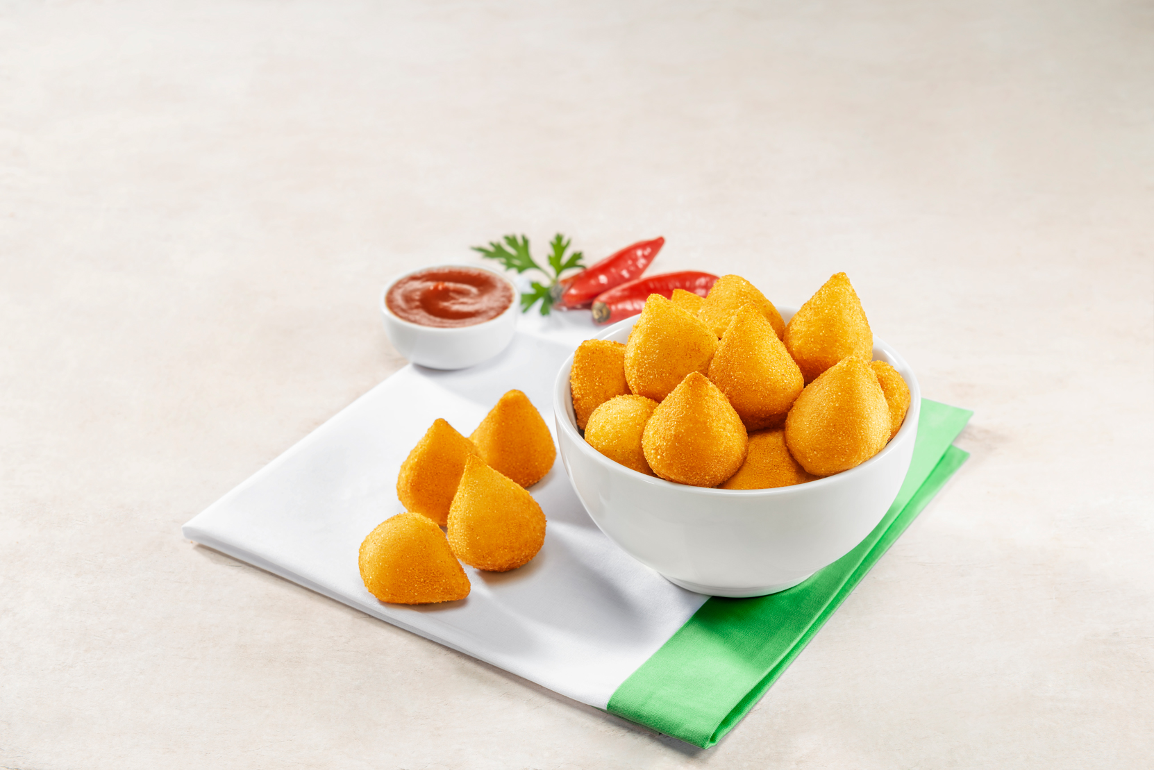 Imagem de uma mini coxinha