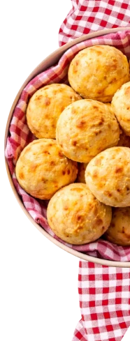 Lateral do card com foto de pão de queijo